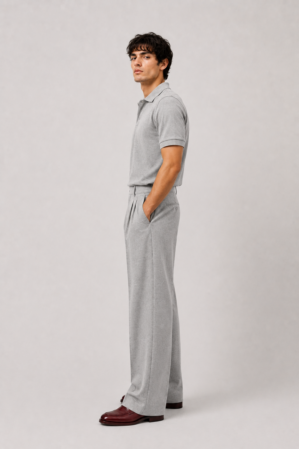 Grey Polo Co-Ord Set