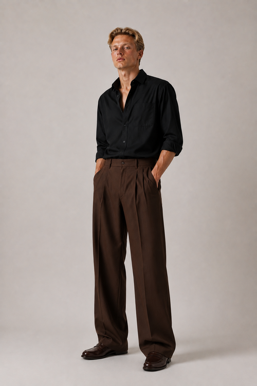 Brown Wide Leg Trousers