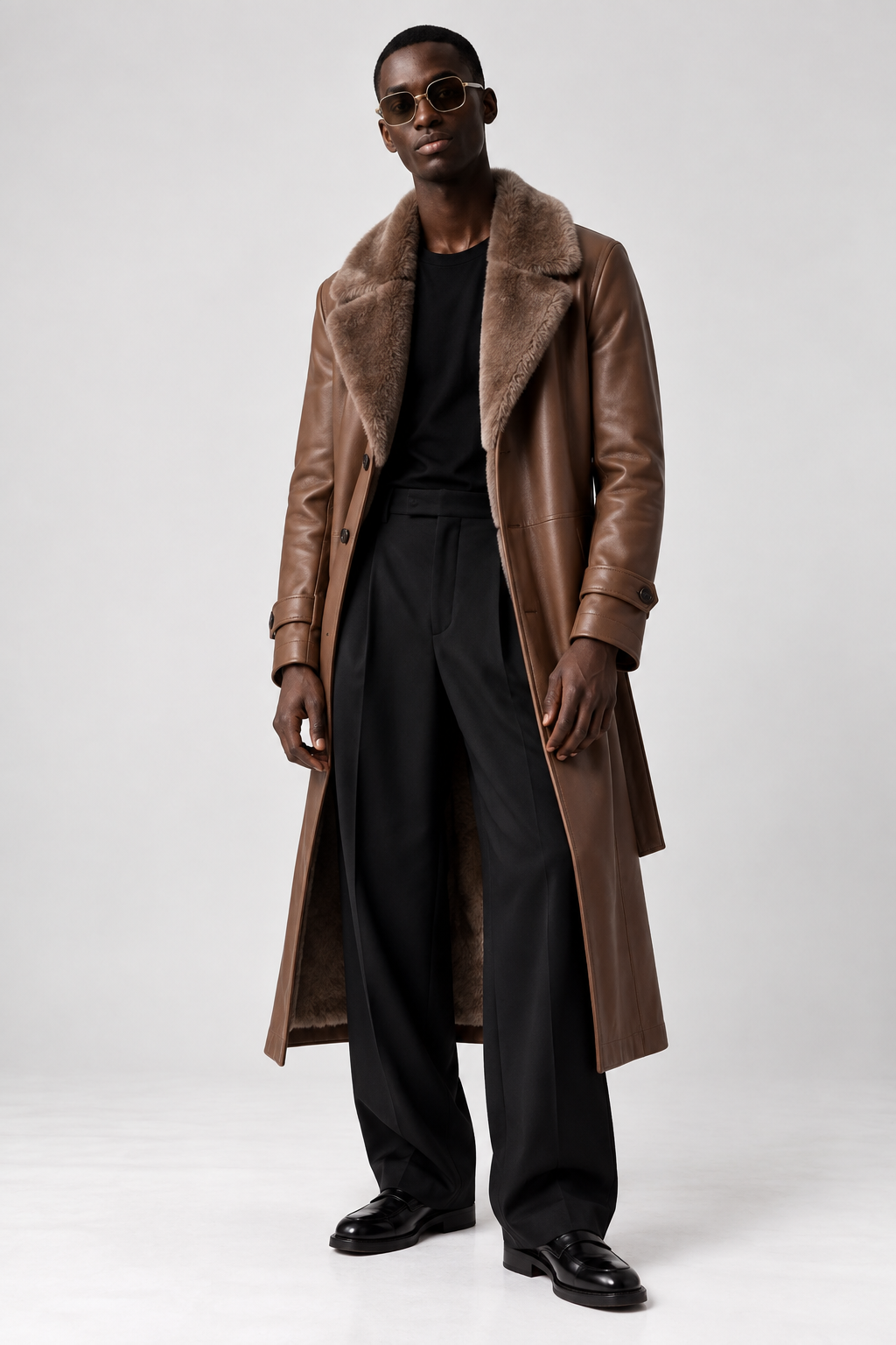 Tan Leather Coat