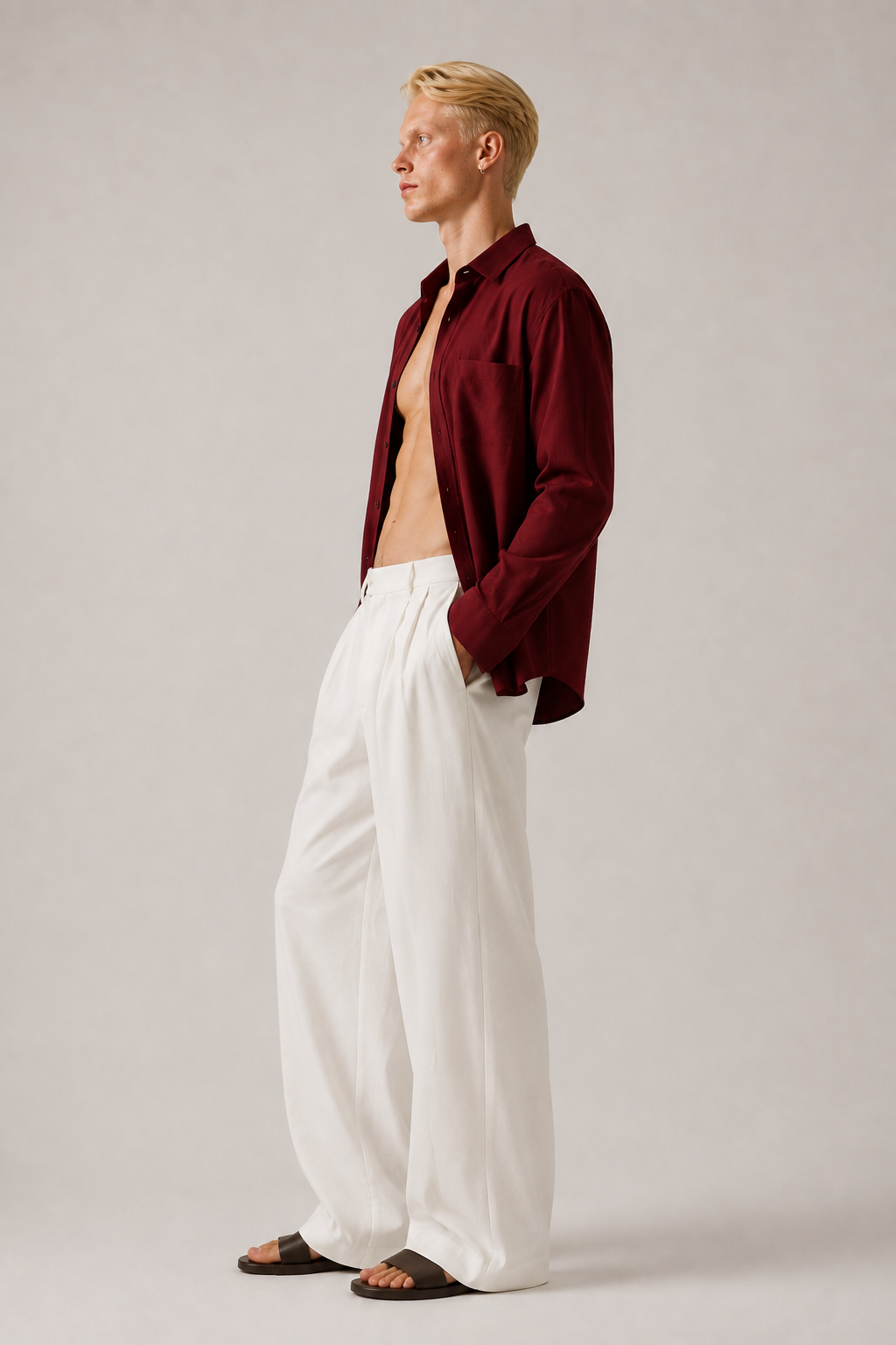 White Wide Leg Trousers