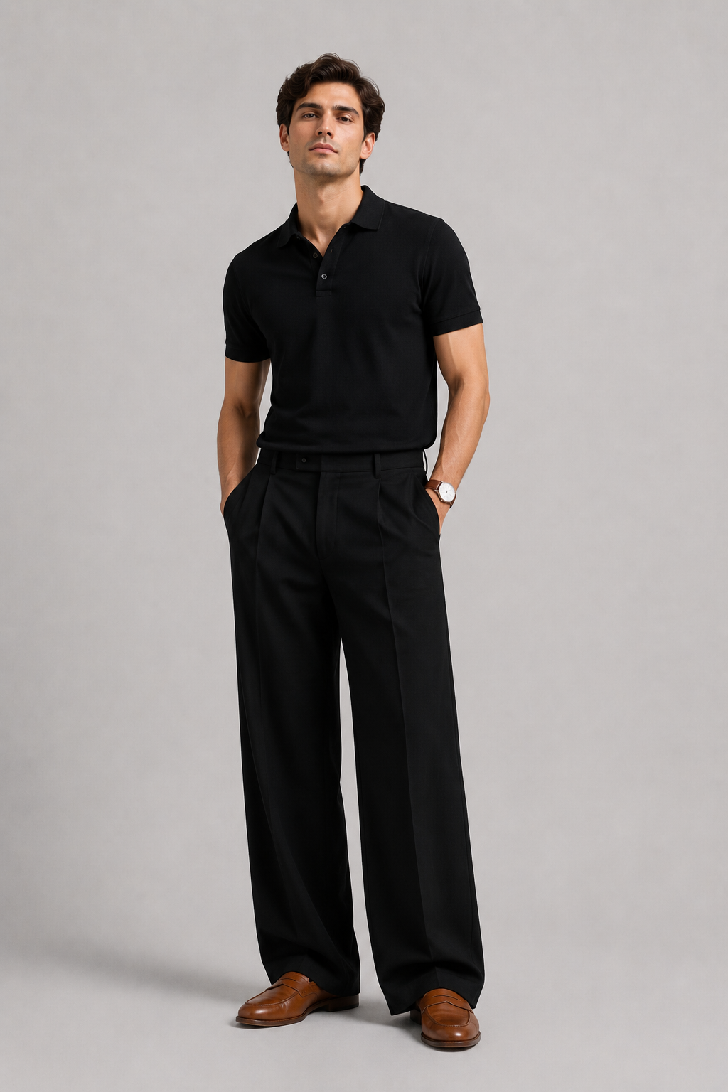 Black Polo Co-Ord Set