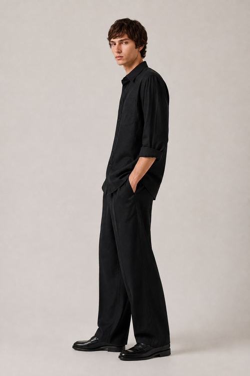 Black Linen Co-Ord Set