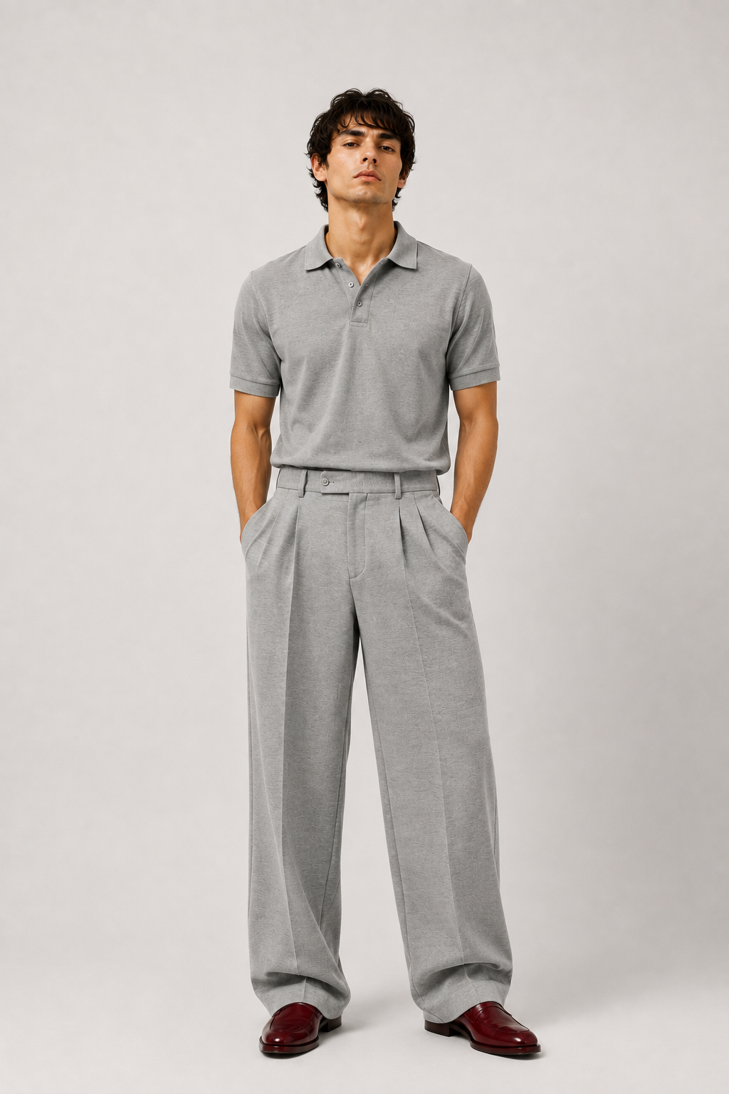 Grey Polo Co-Ord Set