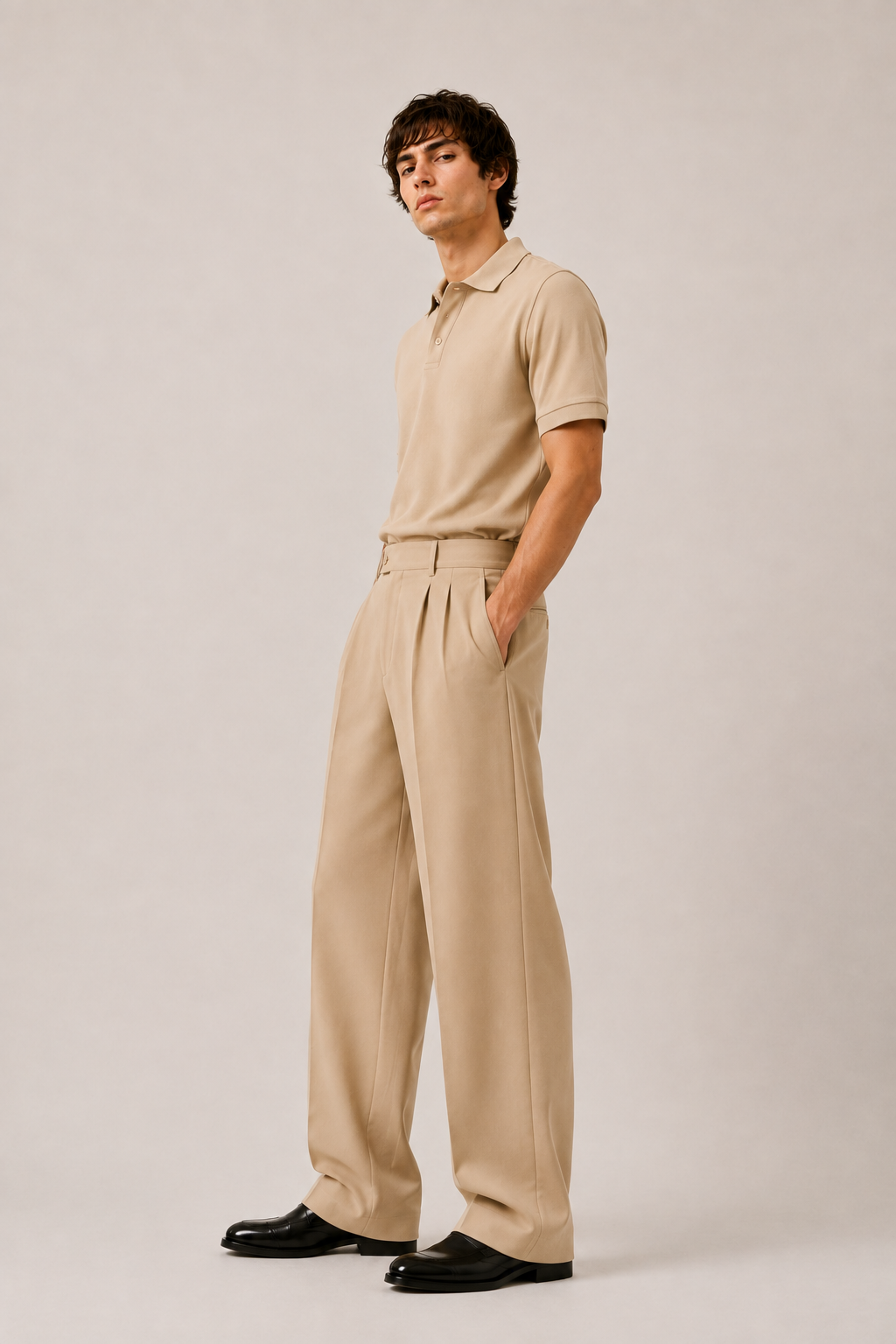 Beige Polo Co-Ord Set