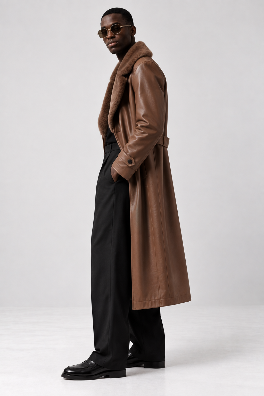 Tan Leather Coat