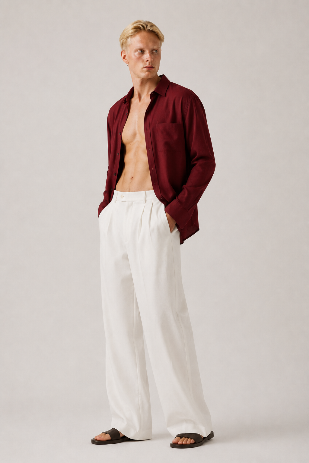 White Wide Leg Trousers