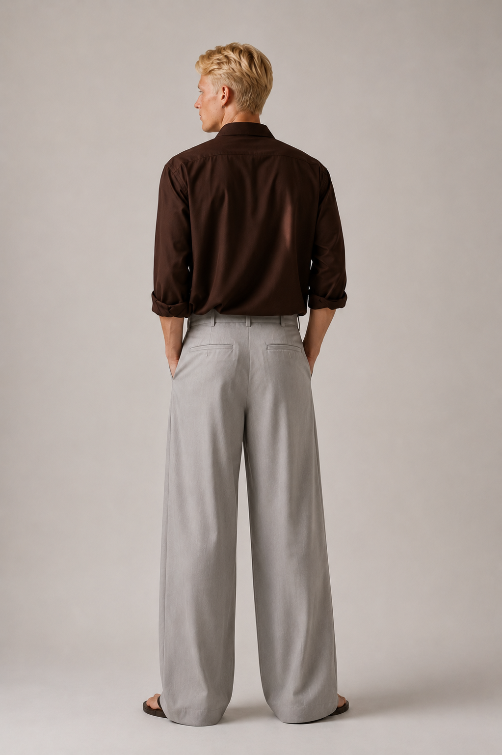 Grey Wide Leg Trousers