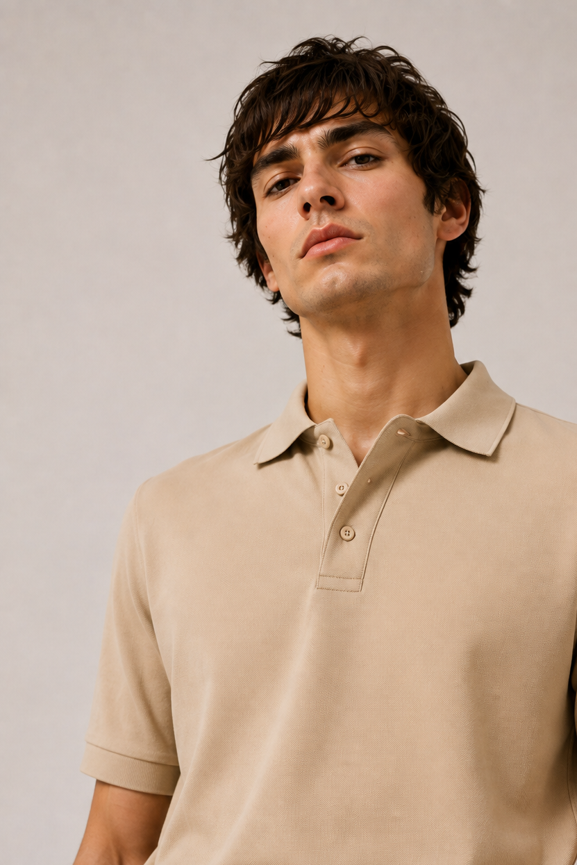Beige Polo Co-Ord Set