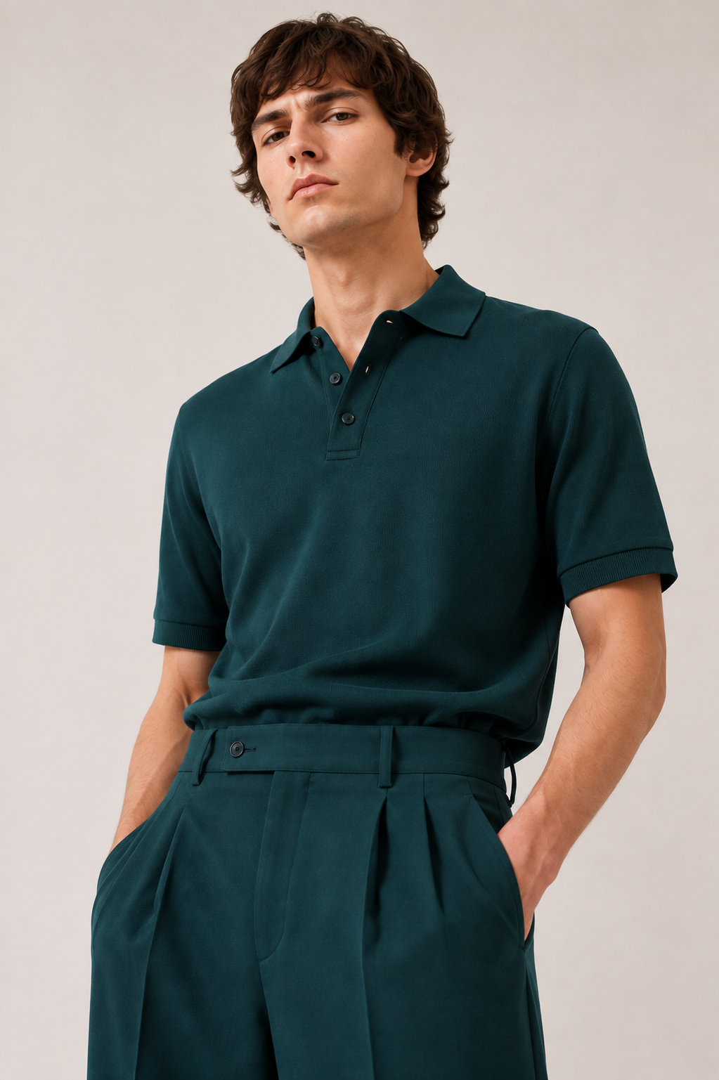 Imperial Teal Polo Co-Ord Set