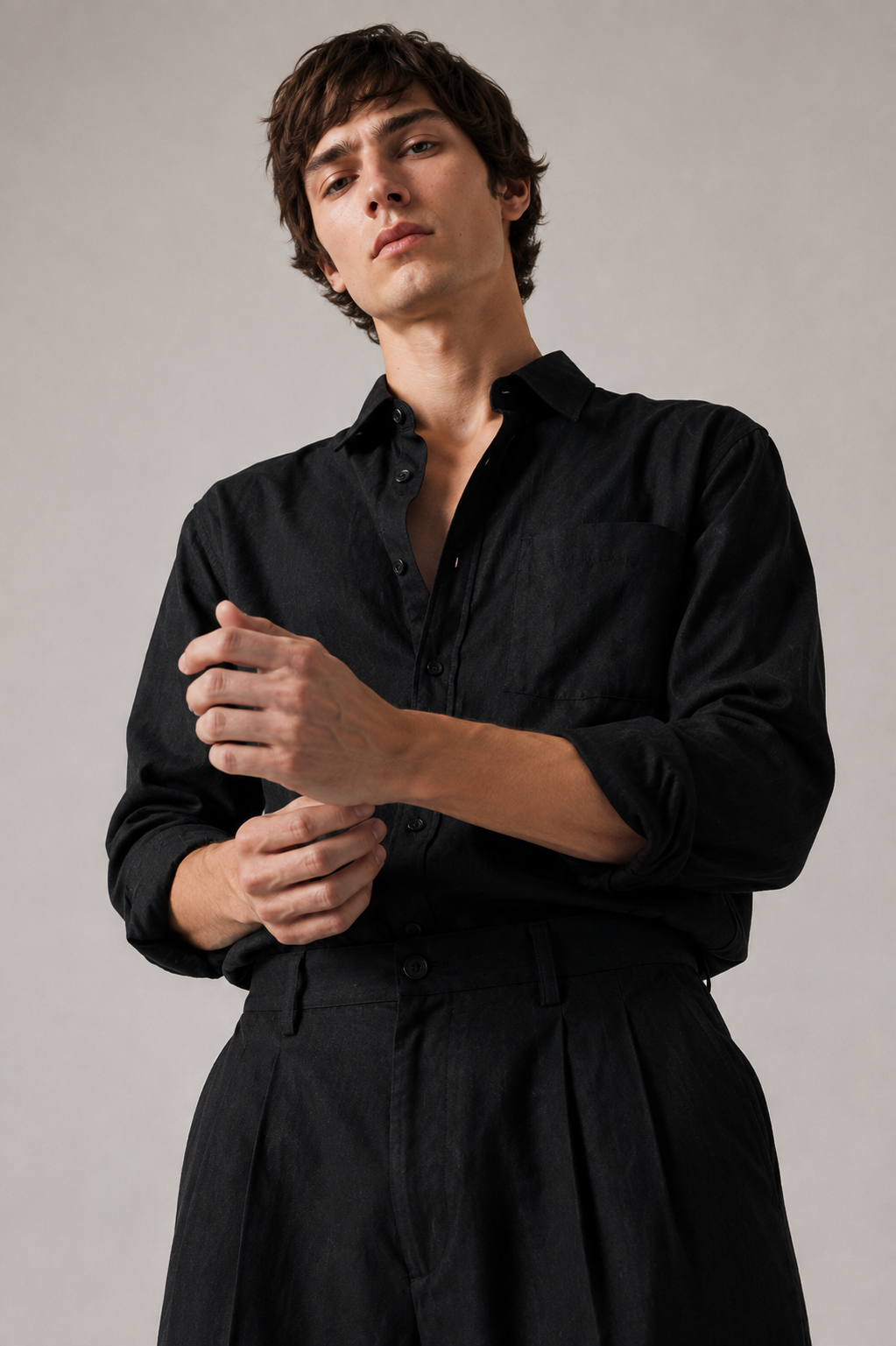 Black Linen Co-Ord Set