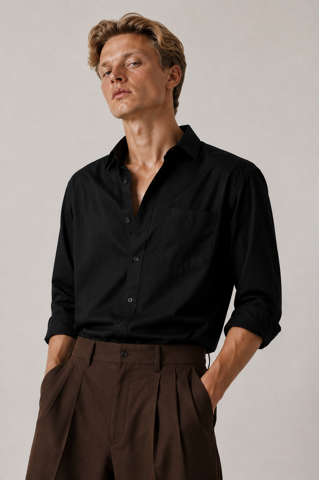 Brown Wide Leg Trousers