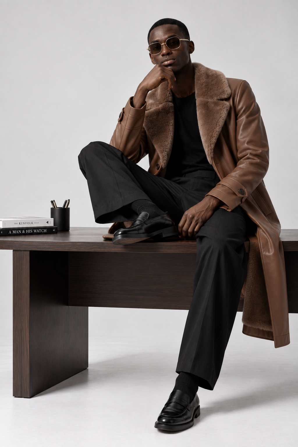 Tan Leather Coat