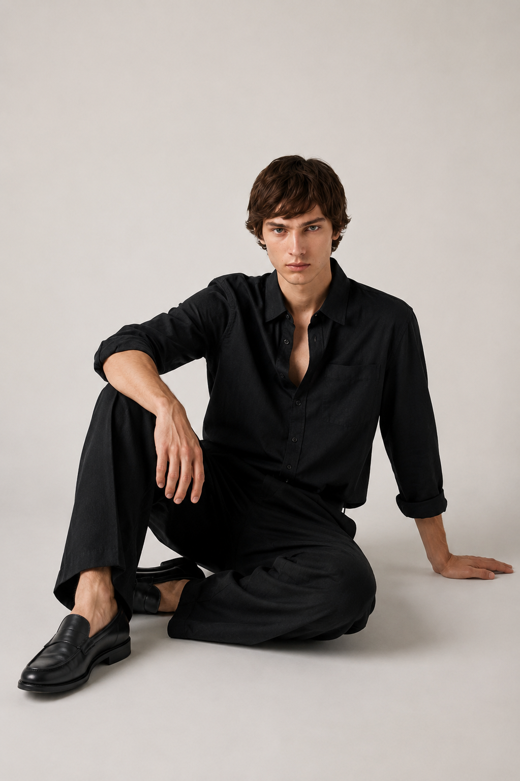Black Linen Co-Ord Set