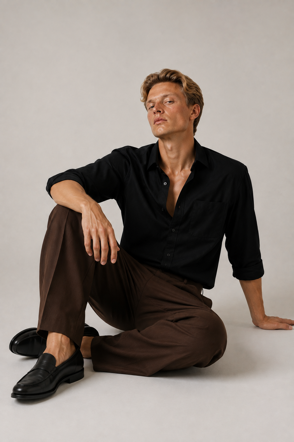 Brown Wide Leg Trousers
